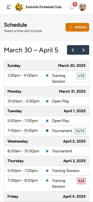 Mobile calendar